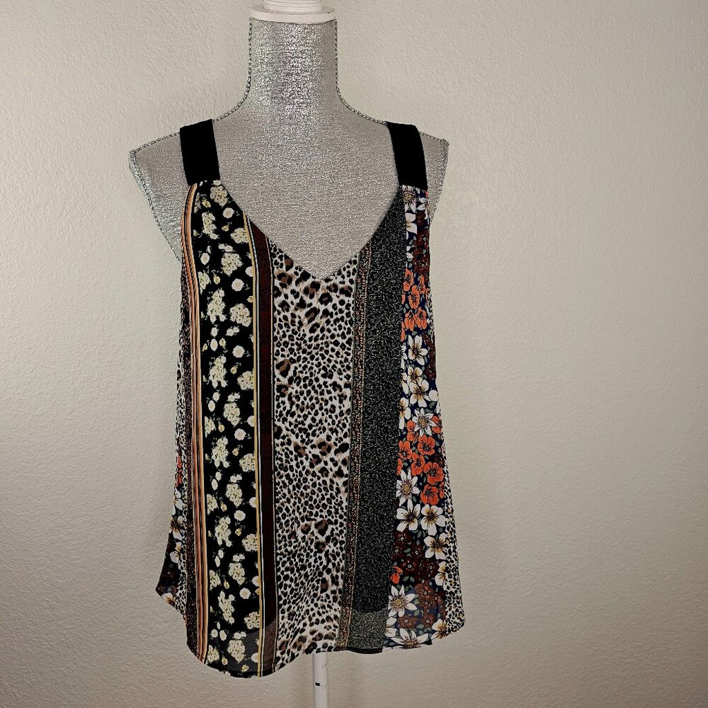 DR2 Patchwork Floral Animal Print Tank Top